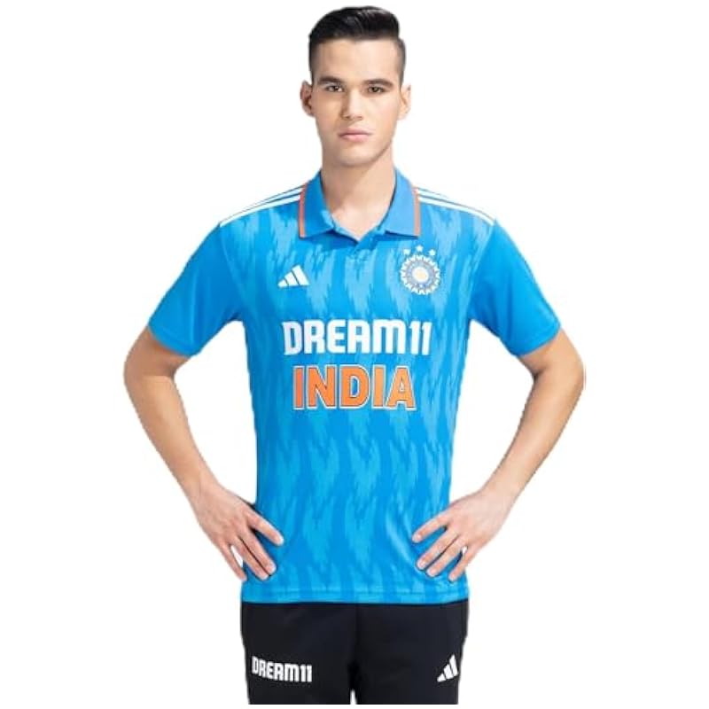 ADIDAS Men Indian Cricket ODI Fan Polo Collar Jersey – Official Team Look