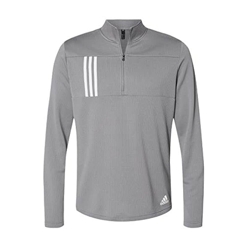 Adidas 3-Stripes Quarter-Zip Pullover - Grey/White - A482-3XL