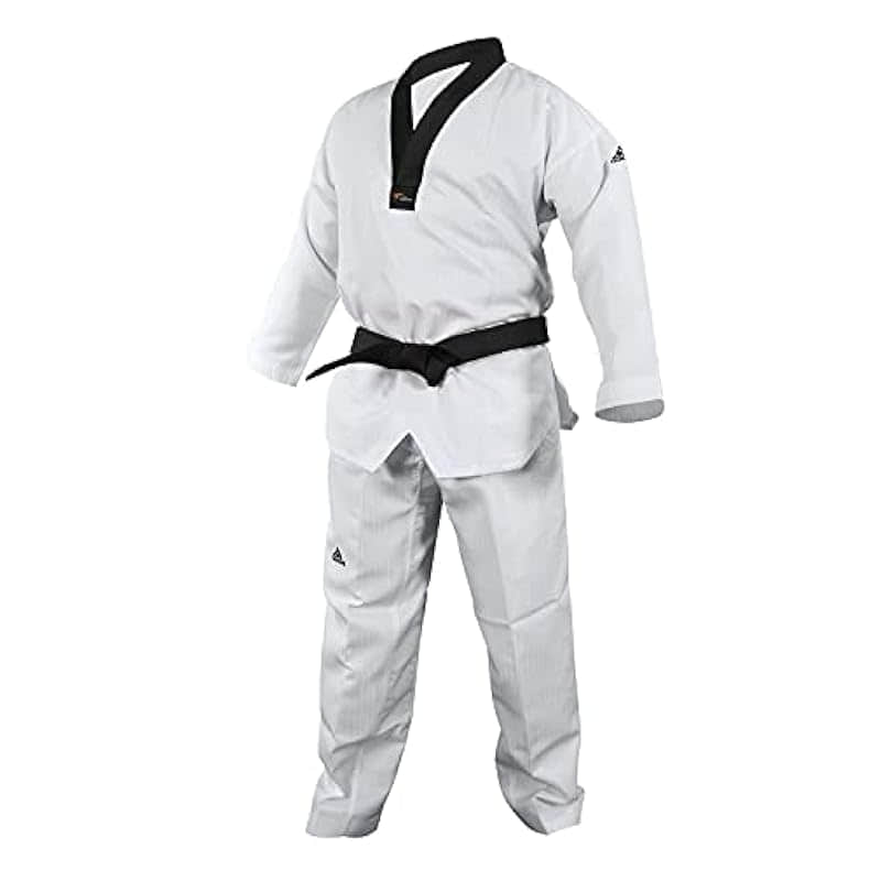 Adidas ADI-START II WTF Approved Taekwondo Uniform - Black V-Neck