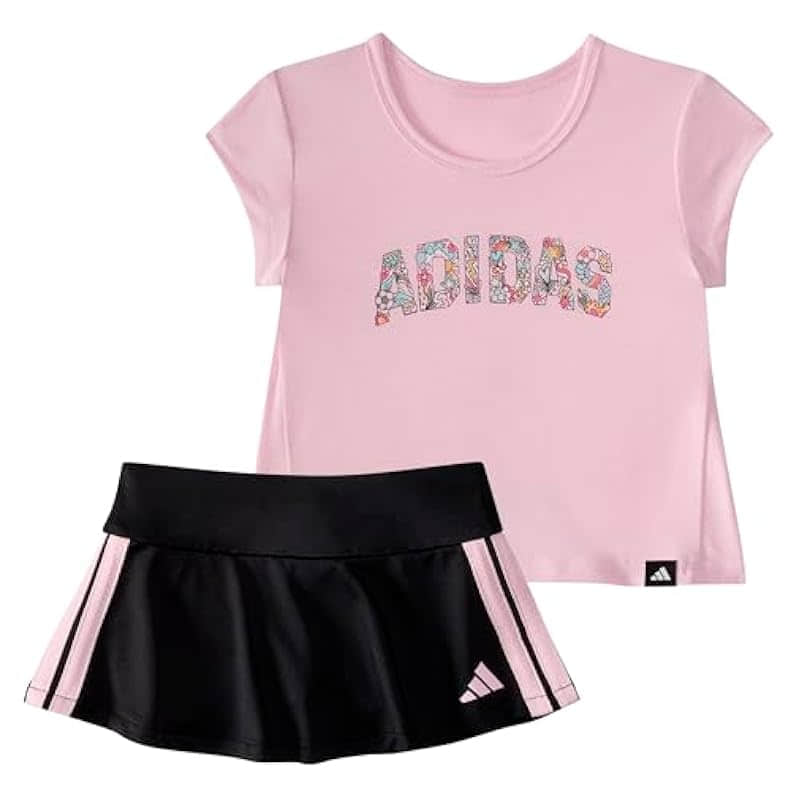 adidas Baby Girls' Pleated Tee & Flounce Skort Set – Stylish Comfort