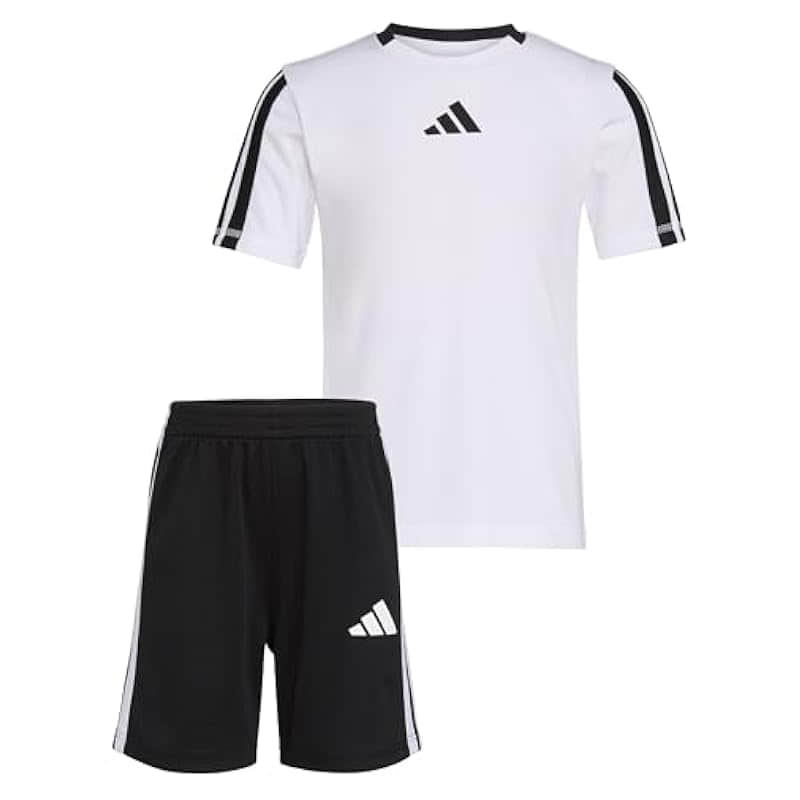 adidas Boys 3-Stripe Soccer Tee & Short Set - Comfort & Style