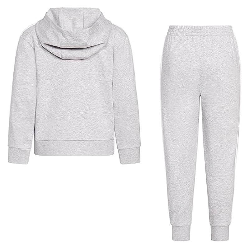 adidas Boys Zip Front Hooded Jacket & Joggers Set - Cozy & Stylish
