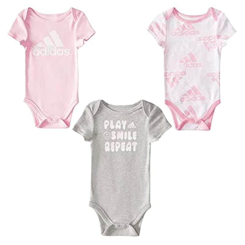 adidas Girls 3-Pack Short Sleeve Bodyshirt Set – Comfort & Style