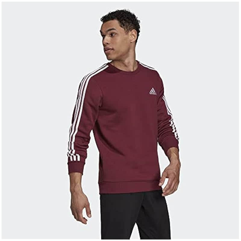 adidas Men's Essentials Fleece 3-Stripes Sweatshirt - Premium Comfort