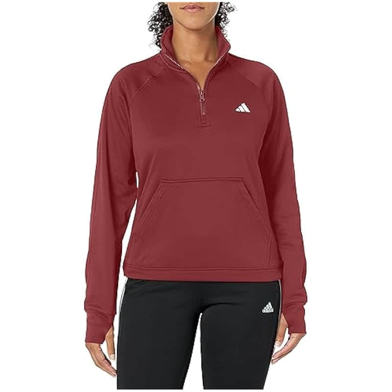 adidas Women's Aeroready Game & Go Quarter-Zip Fleece Top