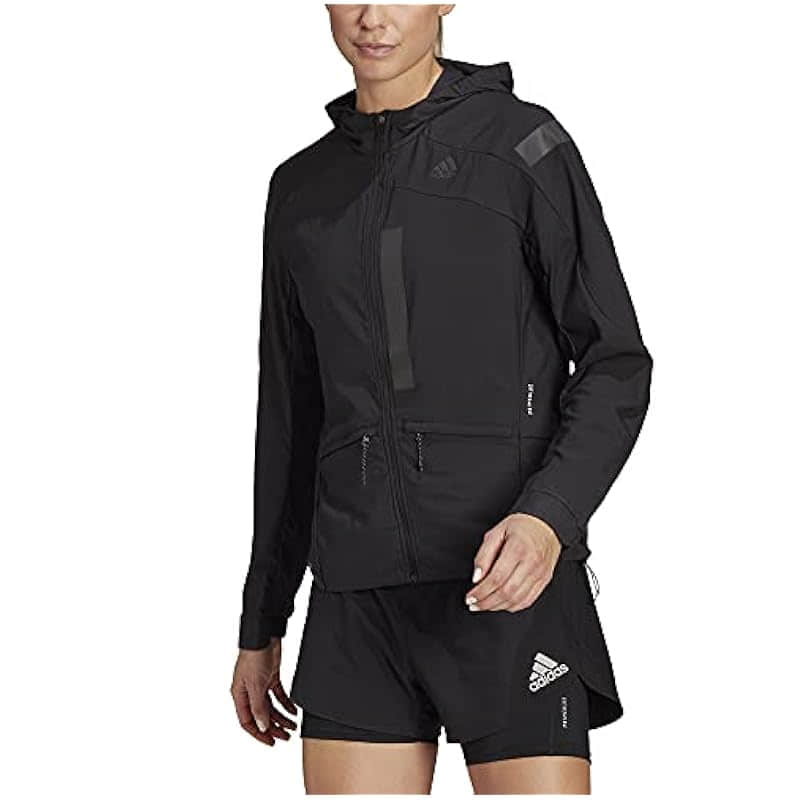 adidas Women's Marathon Translucent Jacket - White/Solar Yellow